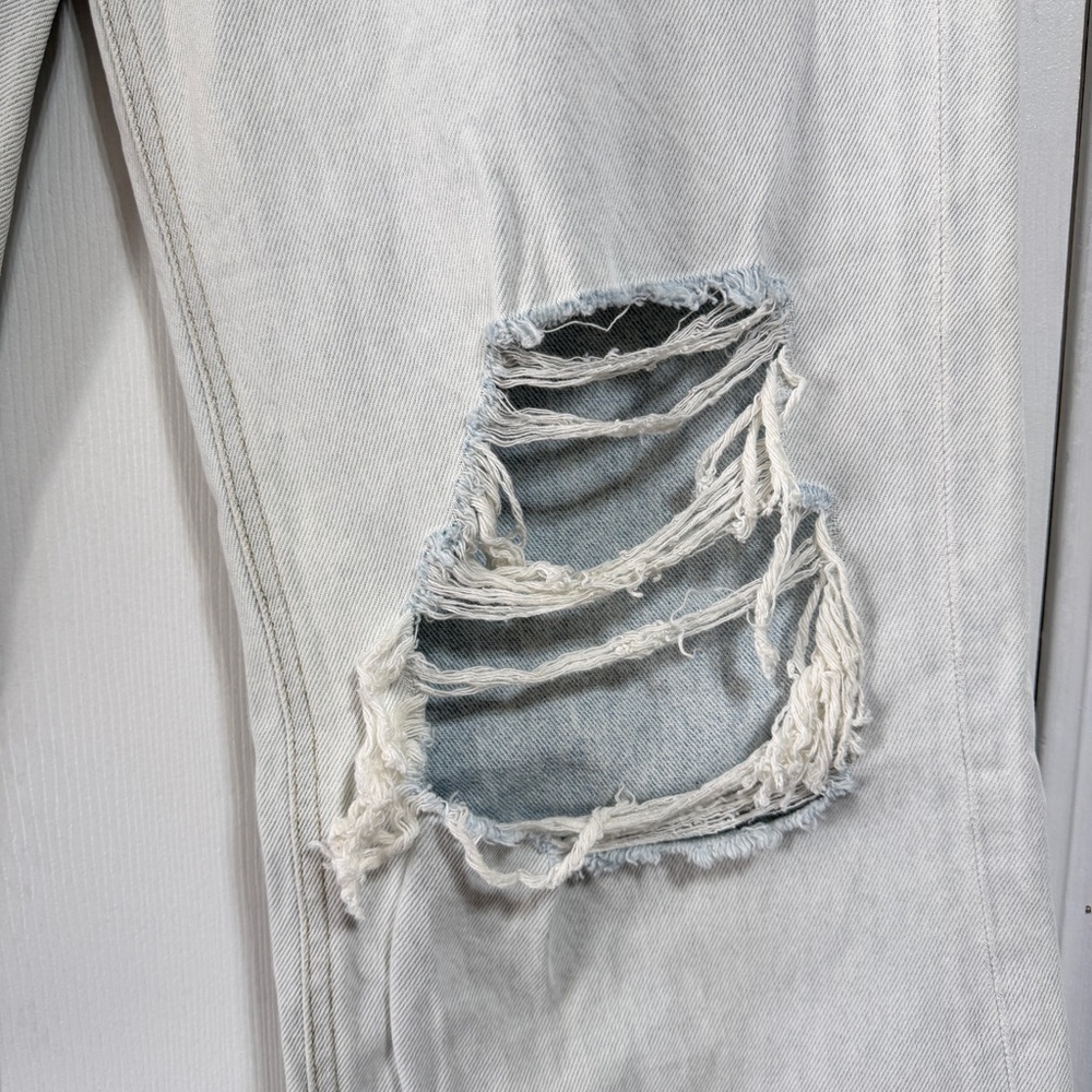 NWT Vervet 90s vintage flare light wash crop distressed raw hem jeans 29 - Picture 9 of 13